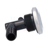 Whirlpool nozzle directional with body without sleeve, in stainless steel appearance