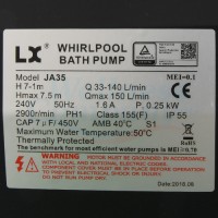 JA35 LX Whirlpool circulation pump with pressure switch, 1-speed
