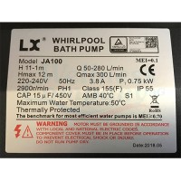 JA100 LX Whirlpool massage pump, 1-speed