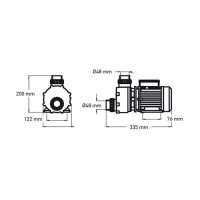 JA50 Whirlpool circulation pump 370 W, with pressure switch, 1-speed