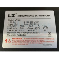 LP150 LX Whirlpool Massage Pump, 1-speed