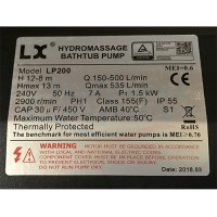LP200 LX Whirlpool Massage-Pumpe, 1-speed