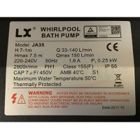 JA35 LX Whirlpool Zirkulationspumpe ohne Druckschalter, 1-speed